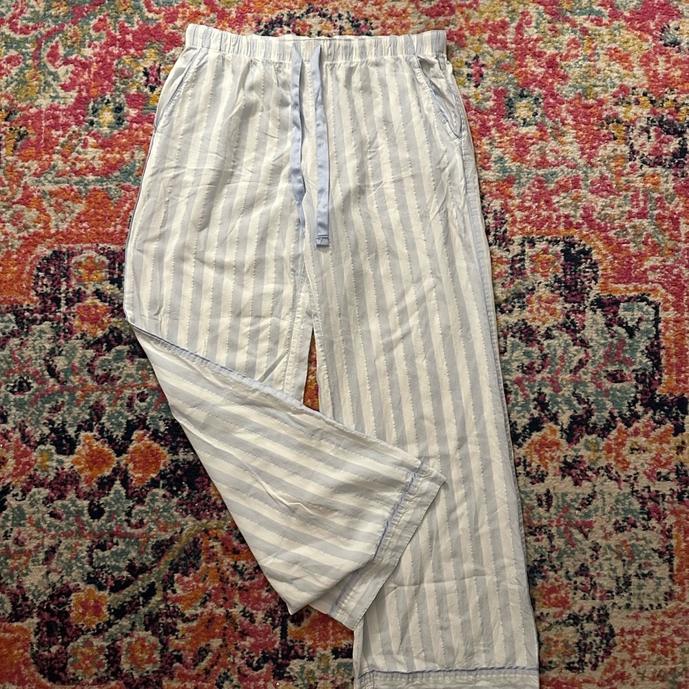 Light Blue Striped Pajama pants